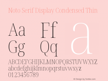 Noto Serif Display Condensed Thin Version 2.003图片样张