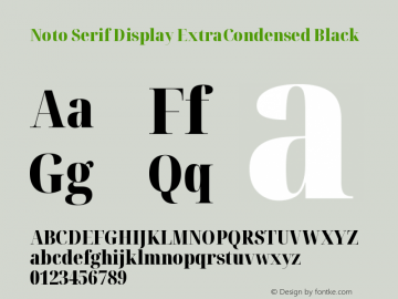 Noto Serif Display ExtraCondensed Black Version 2.005图片样张