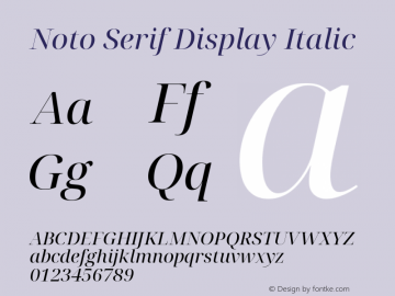 Noto Serif Display Italic Version 2.003图片样张