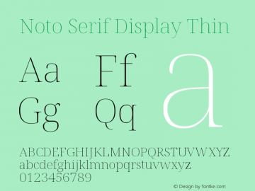 Noto Serif Display Thin Version 2.005图片样张