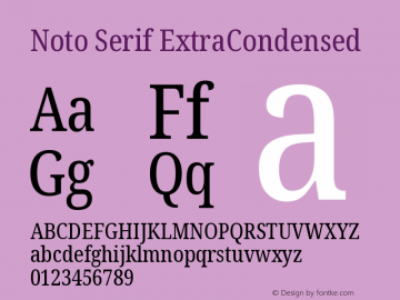 Noto Serif ExtraCondensed Version 2.003图片样张