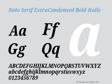 Noto Serif ExtraCondensed Bold Italic Version 2.003图片样张