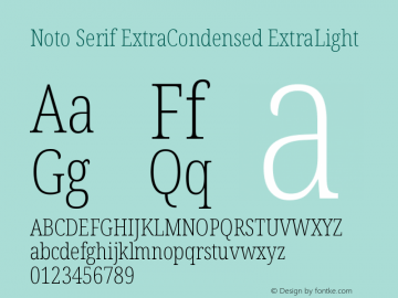 Noto Serif ExtraCondensed ExtraLight Version 2.003图片样张