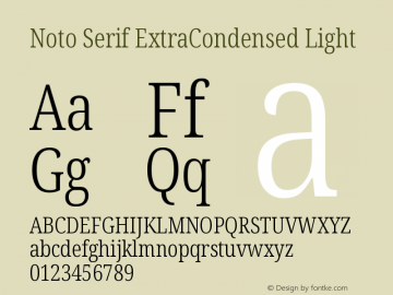 Noto Serif ExtraCondensed Light Version 2.003图片样张