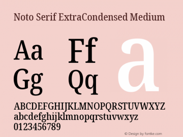 Noto Serif ExtraCondensed Medium Version 2.003图片样张