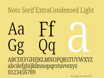 Noto Serif ExtraCondensed Light Version 2.005; ttfautohint (v1.8.4) -l 8 -r 50 -G 200 -x 14 -D latn -f none -a qsq -X 