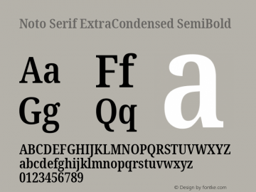 Noto Serif ExtraCondensed SemiBold Version 2.002; ttfautohint (v1.8.2)图片样张