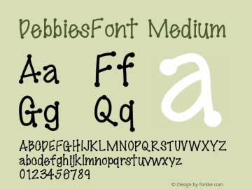 DebbiesFont Medium Version 001.000 Font Sample