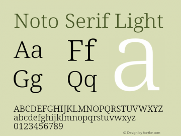 Noto Serif Light Version 2.002; ttfautohint (v1.8.2)图片样张