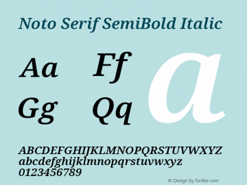 Noto Serif SemiBold Italic Version 2.003图片样张