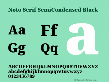 Noto Serif SemiCondensed Black Version 2.002; ttfautohint (v1.8.2)图片样张