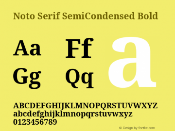 Noto Serif SemiCondensed Bold Version 2.002; ttfautohint (v1.8.2)图片样张