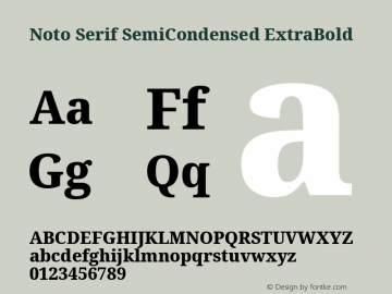 Noto Serif SemiCondensed ExtraBold Version 2.002; ttfautohint (v1.8.2)图片样张