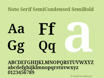 Noto Serif SemiCondensed SemiBold Version 2.002; ttfautohint (v1.8.2)图片样张