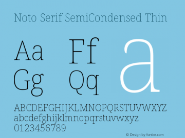 Noto Serif SemiCondensed Thin Version 2.003图片样张