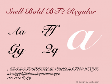 Snell Bold BT2 Regular mfgpctt-v1.58 Thursday, March 4, 1993 8:57:15 am (EST) Font Sample