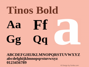 Tinos Bold Version 1.33; ttfautohint (v1.8.2)图片样张