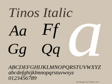 Tinos Italic Version 1.33图片样张