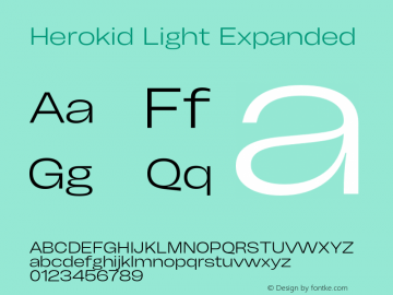 Herokid Light Expanded Version 1.000;hotconv 1.0.109;makeotfexe 2.5.65596图片样张
