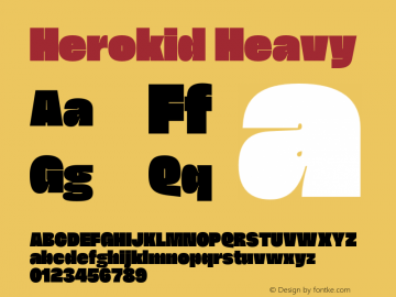 Herokid Heavy Version 1.000;hotconv 1.0.109;makeotfexe 2.5.65596图片样张