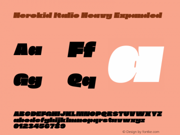 Herokid Italic Heavy Expanded Version 1.000;hotconv 1.0.109;makeotfexe 2.5.65596图片样张