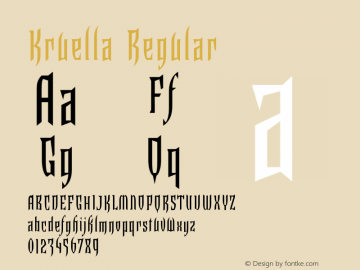Kruella Regular Version 1.00 Font Sample