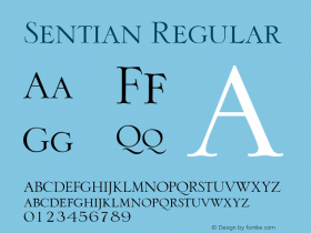 Sentian Regular Altsys Fontographer 4.0.3 2/8/94图片样张