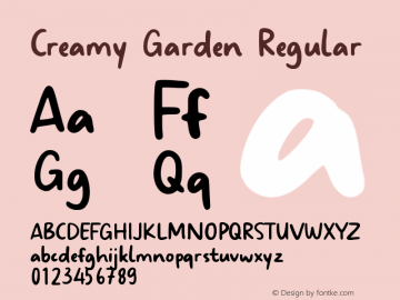 Creamy Garden Version 1.000;October 19, 2021;FontCreator 14.0.0.2794 64-bit图片样张