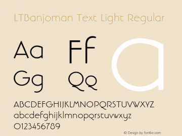 LinotypeBanjomanText Light Version 1.0; 2000; initial release图片样张