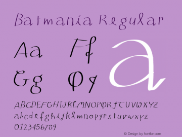 Batmania Regular 1.0 2004-05-26 Font Sample