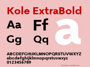 Kole Extra Bold Version 1.00图片样张