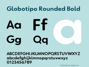 Globotipo Rounded Bold Version 1.500;PS 001.500;hotconv 1.0.88;makeotf.lib2.5.64775图片样张