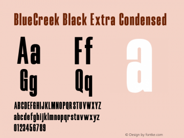 BlueCreek-BlackExtraCondensed Version 1.000 | web-TT图片样张
