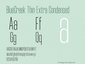 BlueCreek-ThinExtraCondensed Version 1.000 | web-TT图片样张