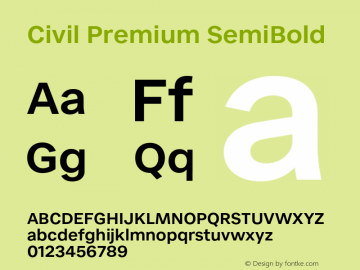 Civil Premium SemiBold Version 1.000;FEAKit 1.0图片样张