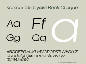 Kamerik105Cyrillic-BookOblique Version 1.001图片样张