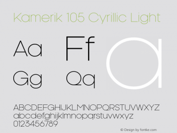 Kamerik105Cyrillic-Light Version 1.001图片样张