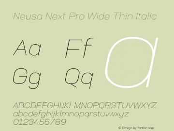 NeusaNextPro-WideThinItalic Version 1.002图片样张