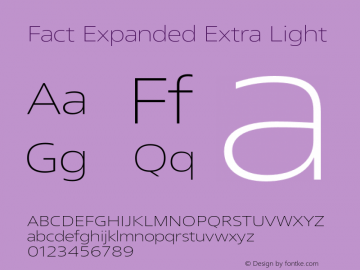 Fact-ExpandedExtraLight Version 1.000图片样张