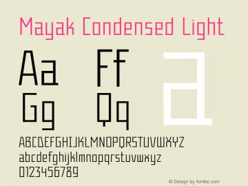 Mayak-CondensedLight Version 1.000图片样张