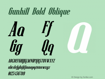 Gunhill-BoldOblique Version 1.004; Fontself Maker 3.0.2 | wf-rip DC20190215图片样张