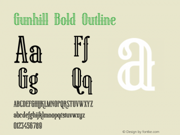 Gunhill-BoldOutline Version 1.004; Fontself Maker 3.0.2 | wf-rip DC20190215图片样张