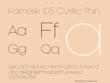 Kamerik105Cyrillic-Thin Version 1.001图片样张