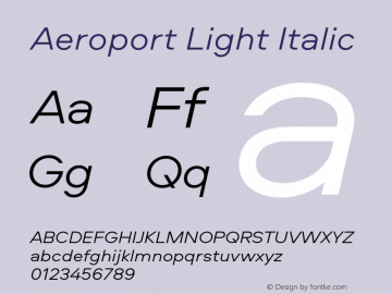 Aeroport-LightItalic Version 2.000图片样张