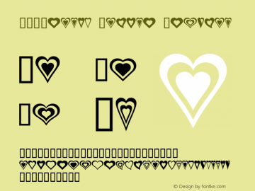 WE_Hearts Galore Regular Macromedia Fontographer 4.1 1/21/01 Font Sample