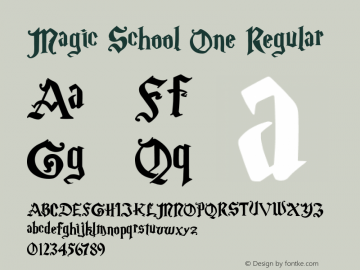 Magic School One Regular 5/30/2004 Font Sample