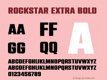 Rockstar Extra Bold Version 1.00;October 13, 2021;FontCreator 13.0.0.2672 64-bit图片样张
