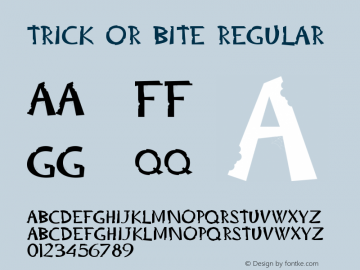 Trick or Bite Version 1.00;August 17, 2021;FontCreator 12.0.0.2539 64-bit图片样张