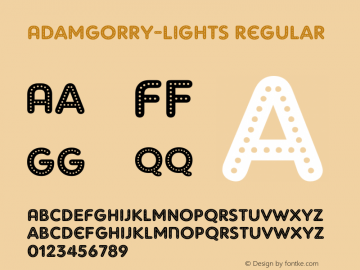 AdamGorry-Lights Regular OTF 1.000;PS 001.000;Core 1.0.29 Font Sample