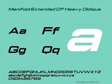 Manifold Extended CF Heavy Oblique Version 4.000;PS 004.000;hotconv 1.0.88;makeotf.lib2.5.64775图片样张